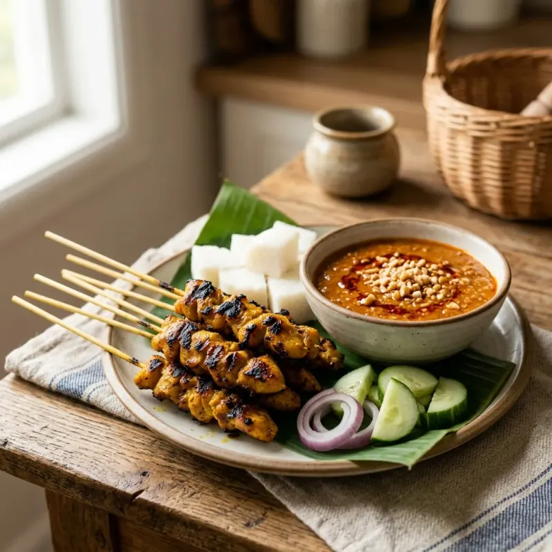Chicken Satay with Peanut Sauce