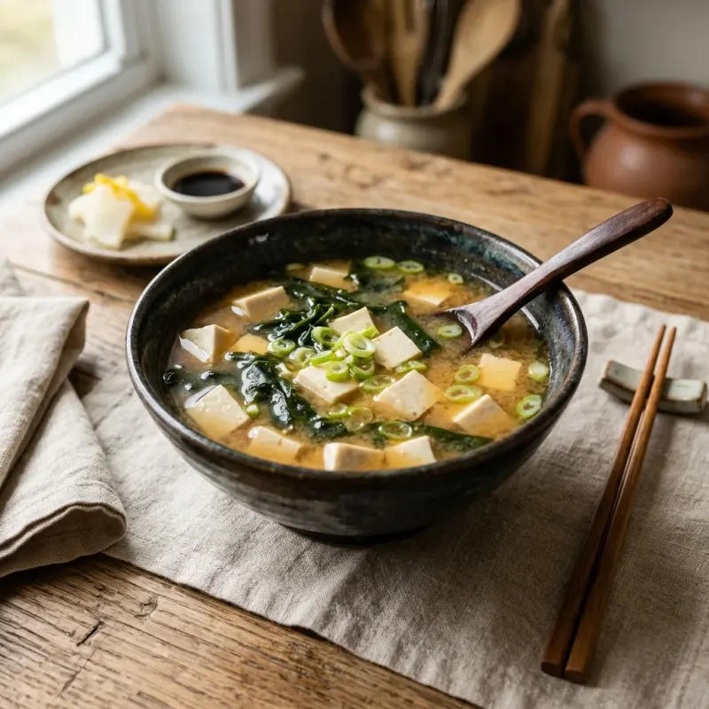 Miso Soup with Tofu and Wakame