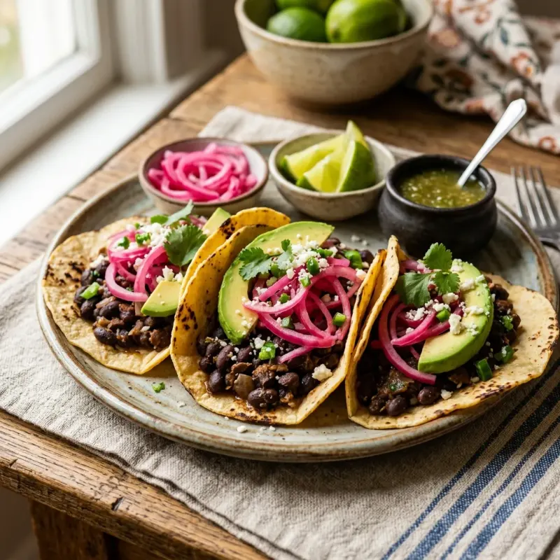 Black Bean Tacos with Quick-Pickled Onions