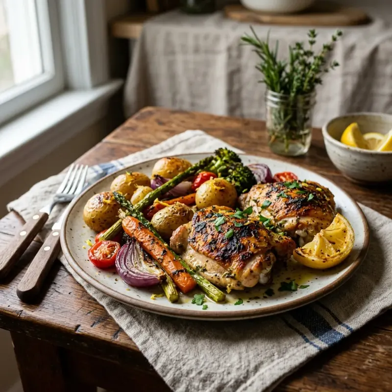Lemon Herb Sheet-Pan Chicken and Vegetables