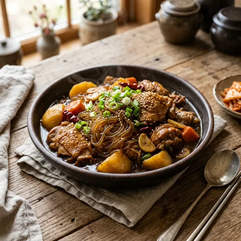 Spicy Garlic Soy Braised Chicken With Glass Noodles