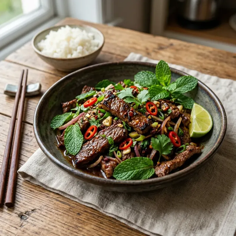 Yunnan Spiced Mint Beef Stir-Fry