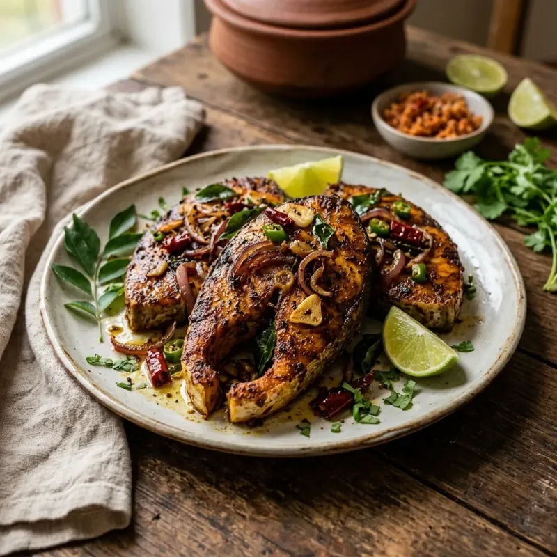 Sri Lankan Roasted Spice Pan-Seared Fish Steaks