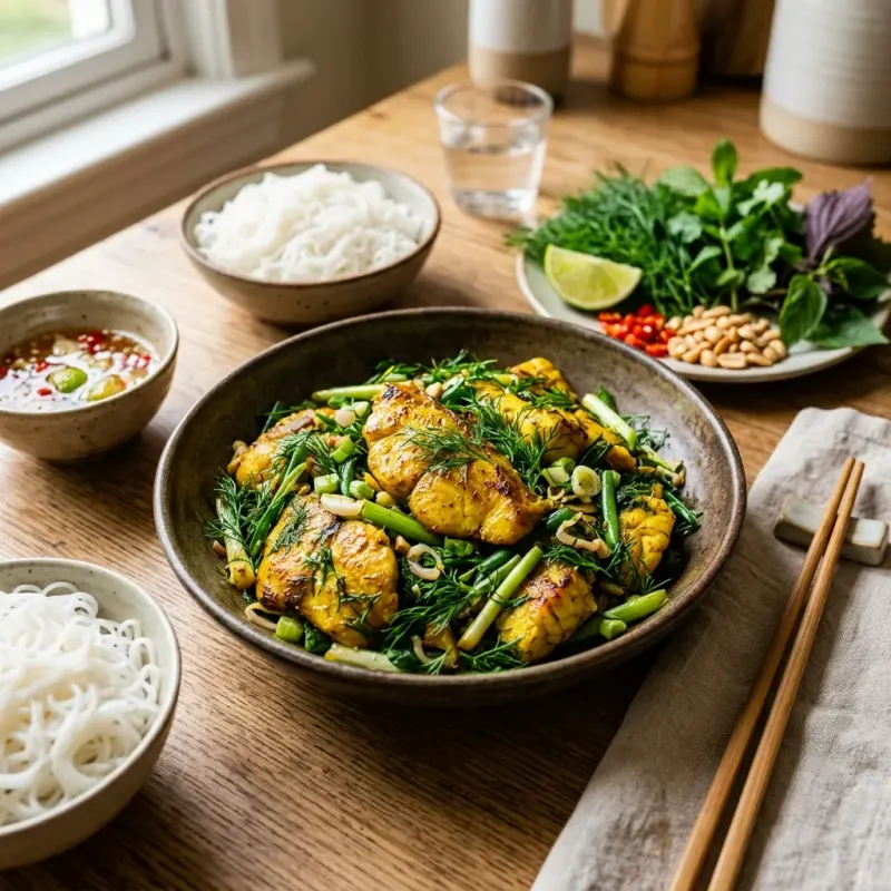 Hanoi Turmeric Fish With Fresh Dill