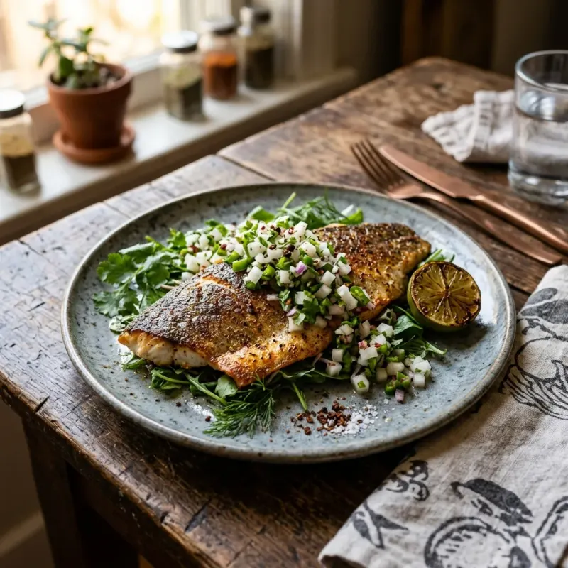 Pokhara Pan-Seared Trout With Timur Radish Relish
