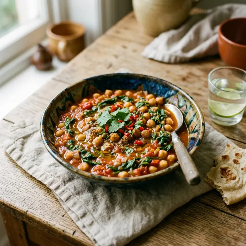 Somali Xawaash Spiced Chickpea And Spinach Stew