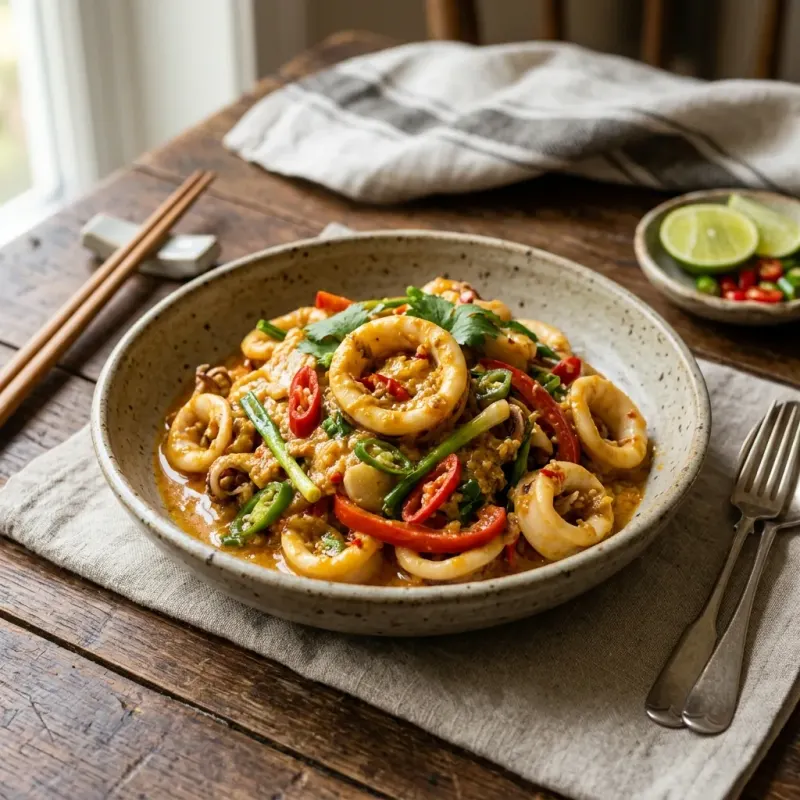 Thai Stir-Fried Squid With Salted Egg Yolk