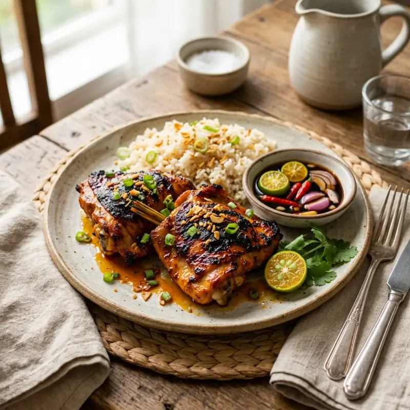 Pan-Seared Annatto Lemongrass Chicken (Inasal Style)