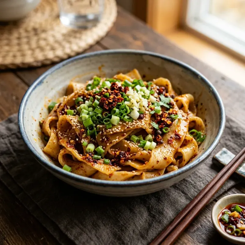 Shaanxi Chili Crisp And Garlic Scallion Noodles