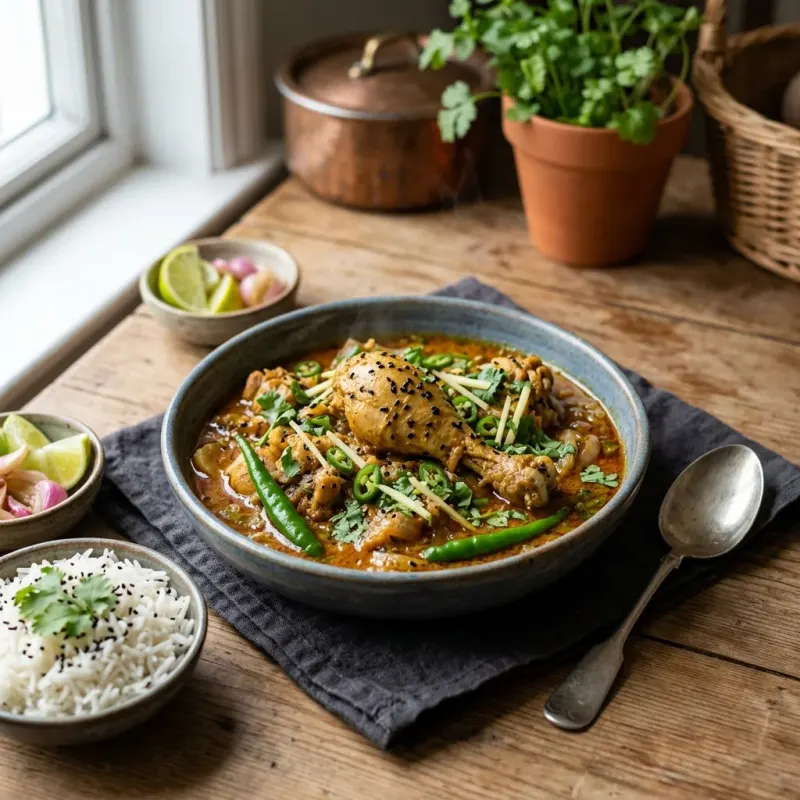 Bengali Nigella And Green Chili Chicken