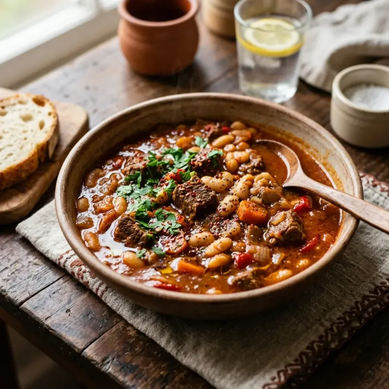Turkish Braised Beef And White Bean Stew