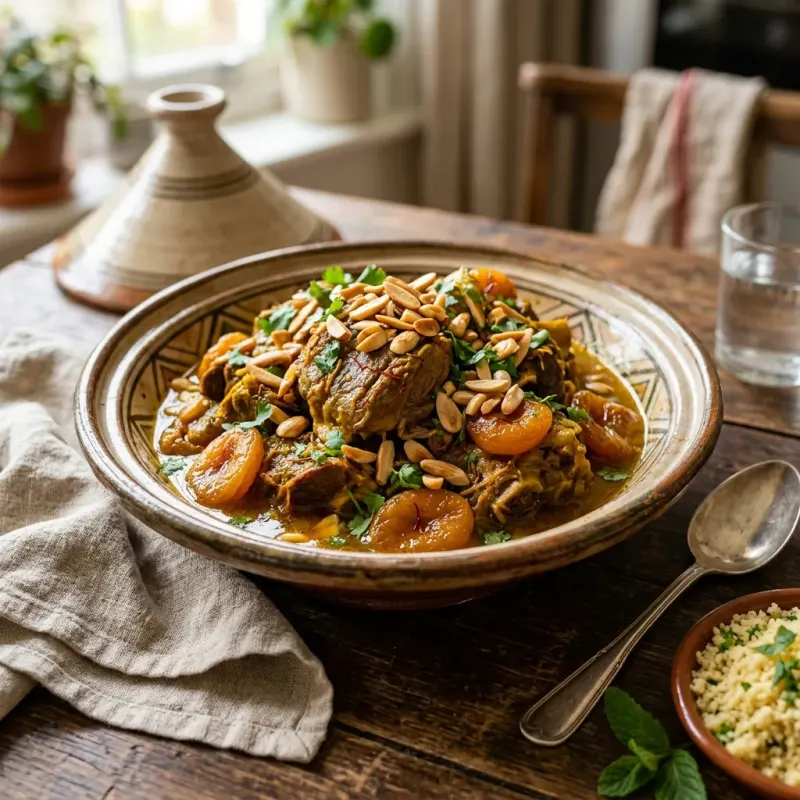 Moroccan Saffron Lamb Braise With Apricots