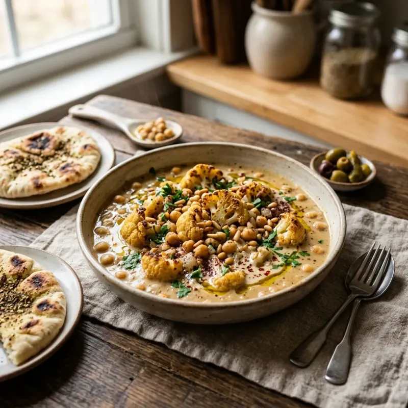Lebanese Cauliflower And Chickpea Tahini Stew