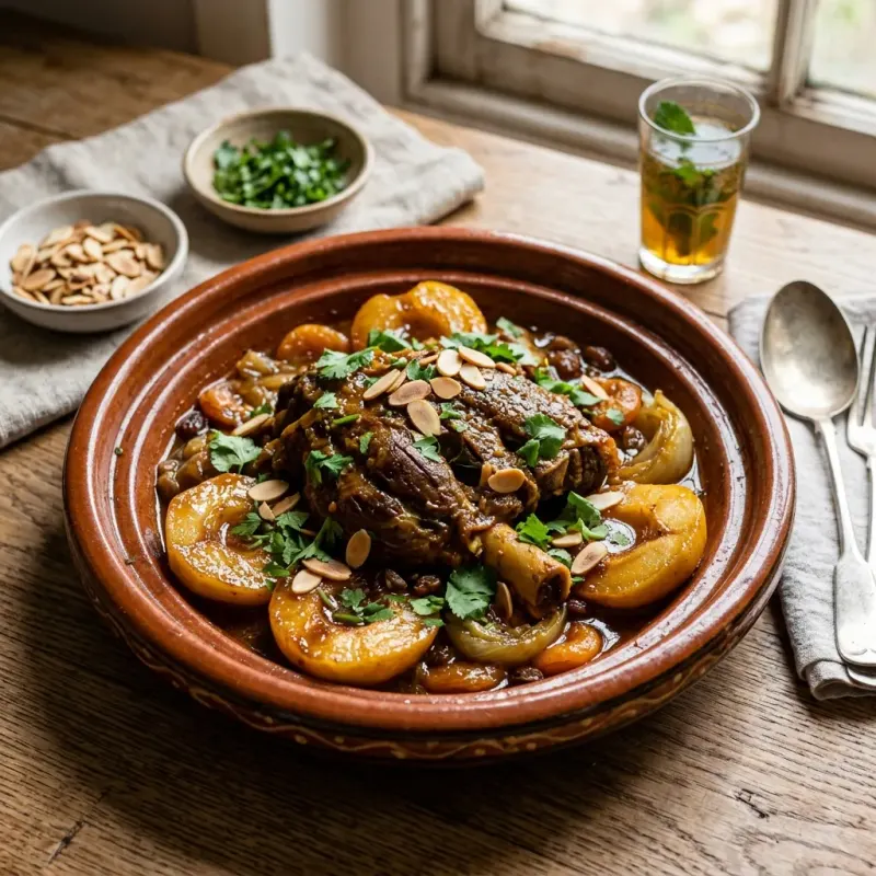 Moroccan Spiced Beef Shank With Caramelized Quince
