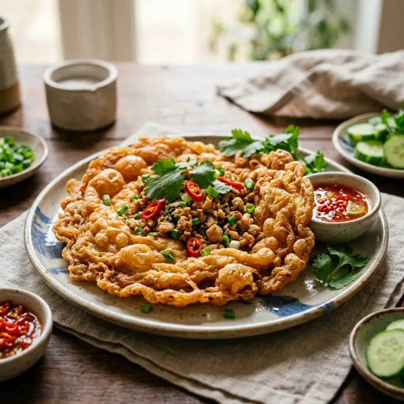 Thai Crispy Fluffy Chicken Omelette