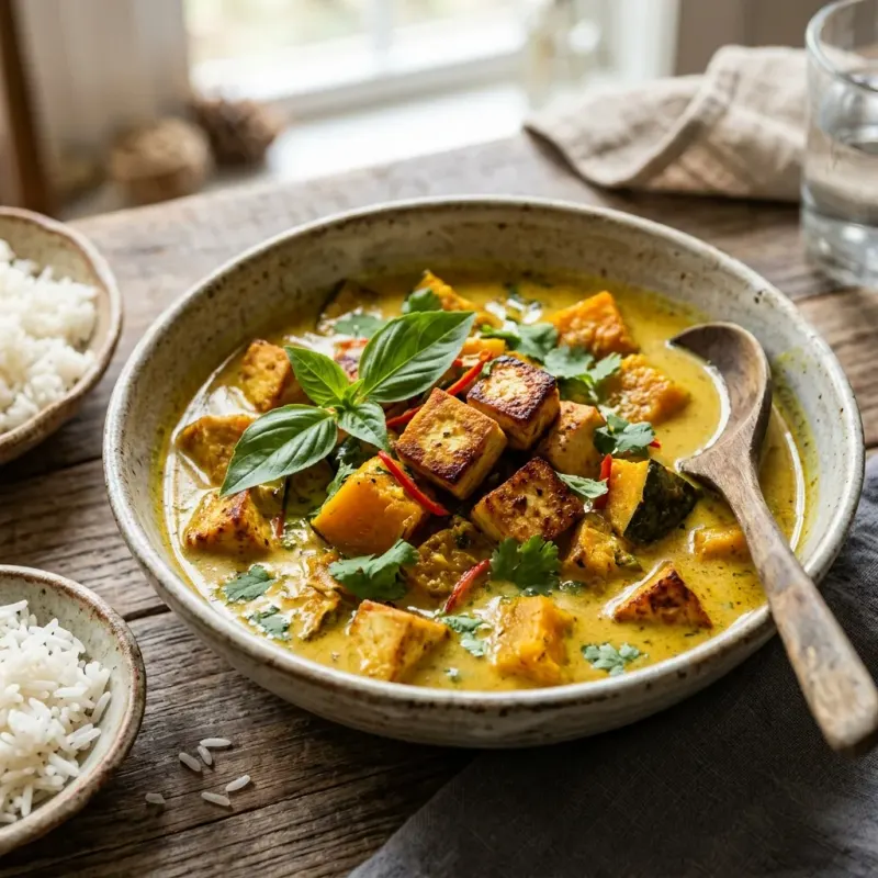 Thai Pumpkin And Tofu Yellow Curry