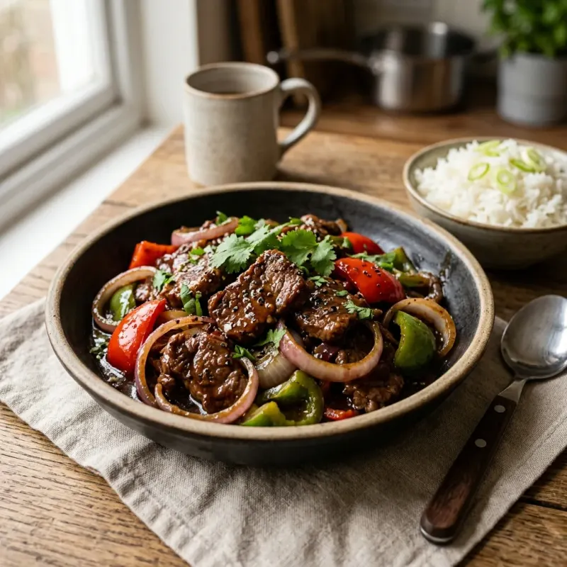 Daging Kicap Black Pepper (Malaysian Sweet Soy Beef Stir-Fry)