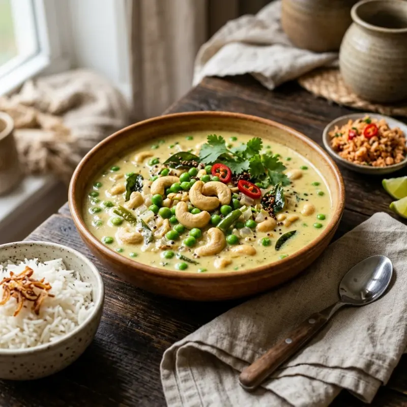 Sri Lankan Creamy Cashew And Green Pea Curry