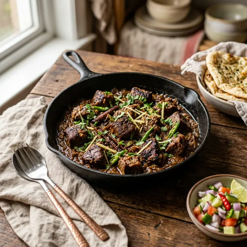 Punjabi Bhuna Lamb Skillet (Spiced Sear-Braised Lamb)