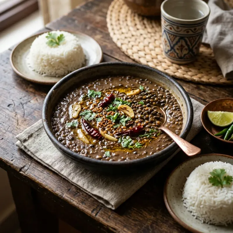 Nepalese Fenugreek Tempered Kalo Dal