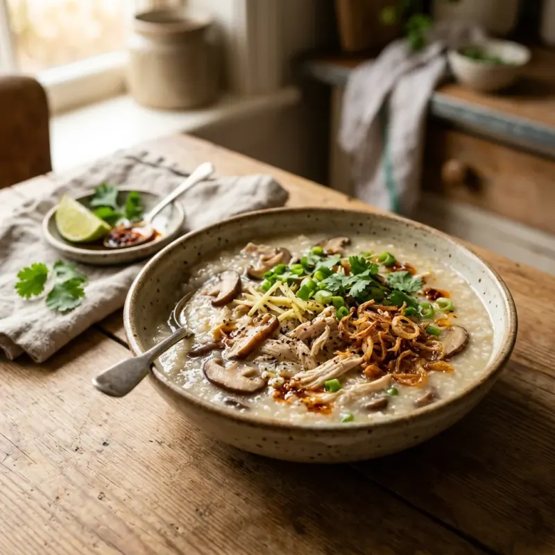 Vietnamese Chicken And Shiitake Rice Porridge