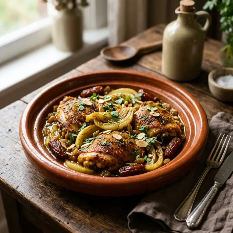 Moroccan Chicken Thighs With Caramelized Fennel And Dates