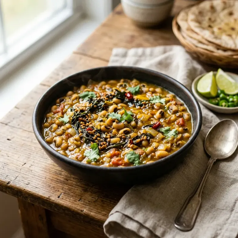 Nepalese Jimbu Tempered Black-Eyed Pea Stew
