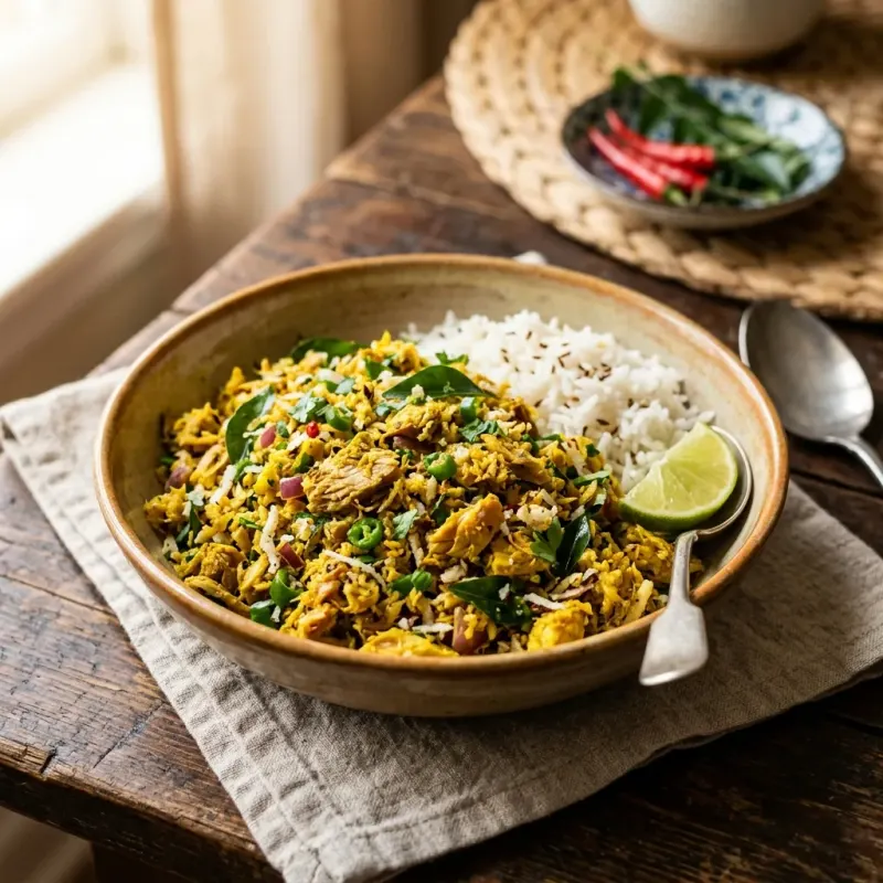 Sri Lankan Spiced Tuna Coconut Mallung