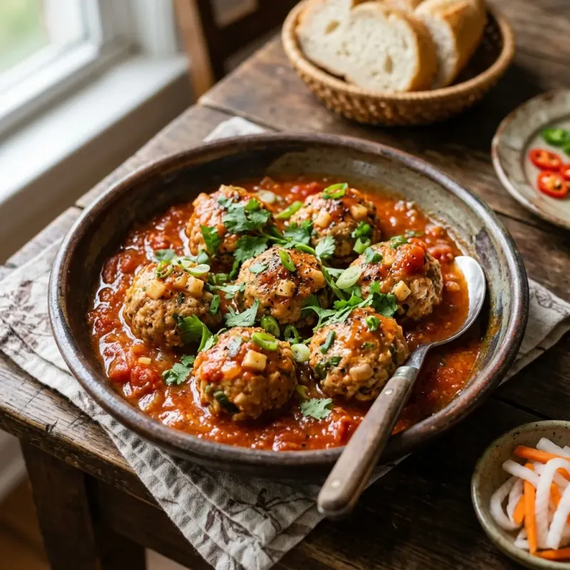 Vietnamese Tomato Meatballs In Savory Gravy