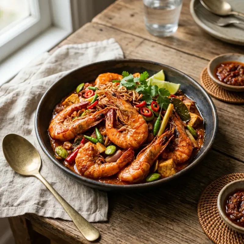 Sambal Goreng Udang (Spiced Coconut Shrimp Stir-Fry)