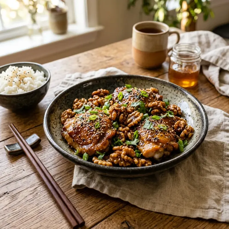 Beijing-Style Honey Sesame Walnut Chicken