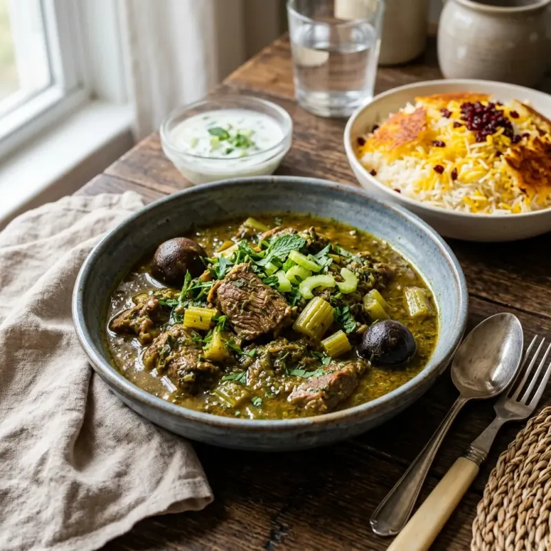 Iranian Mint And Celery Braised Beef