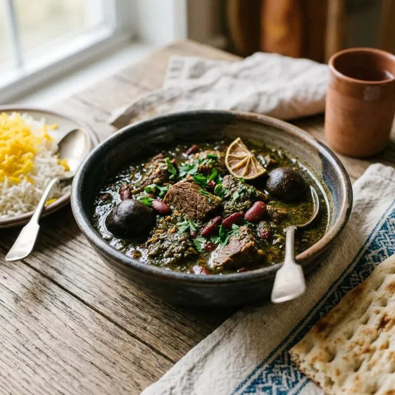Iranian Herb And Kidney Bean Beef Stew