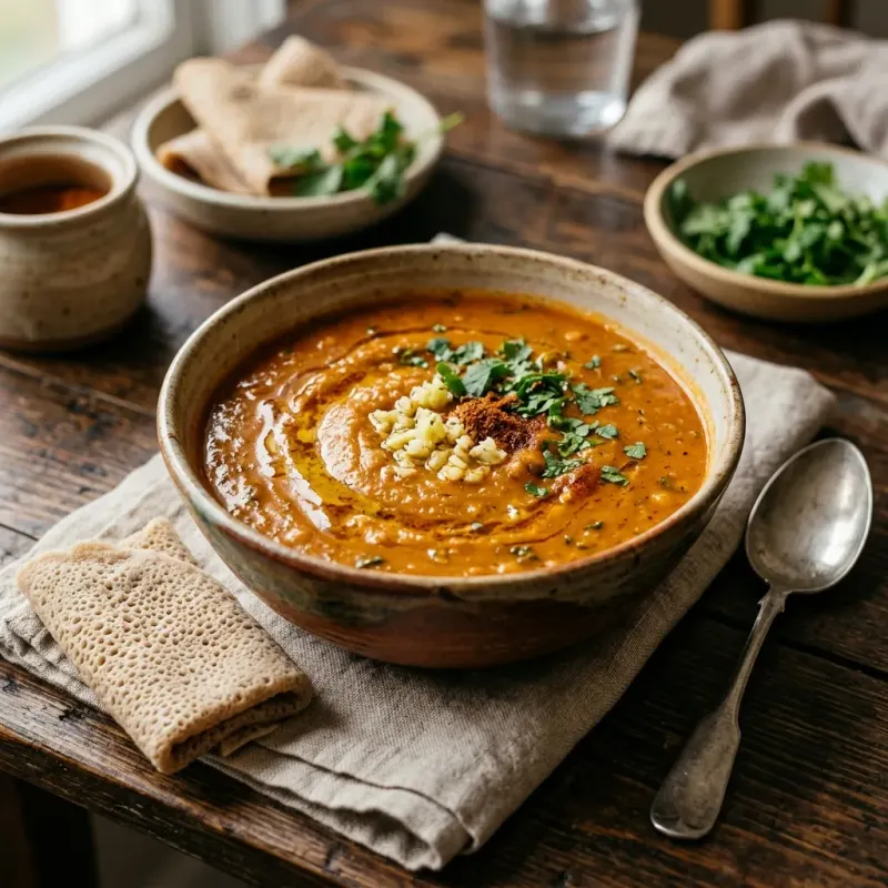 Ethiopian Garlic Chickpea Stew With Spiced Butter