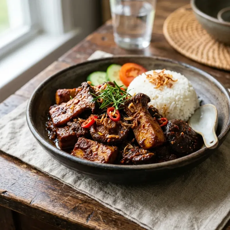 Rendang Jamur (Caramelized Coconut Mushroom Rendang)