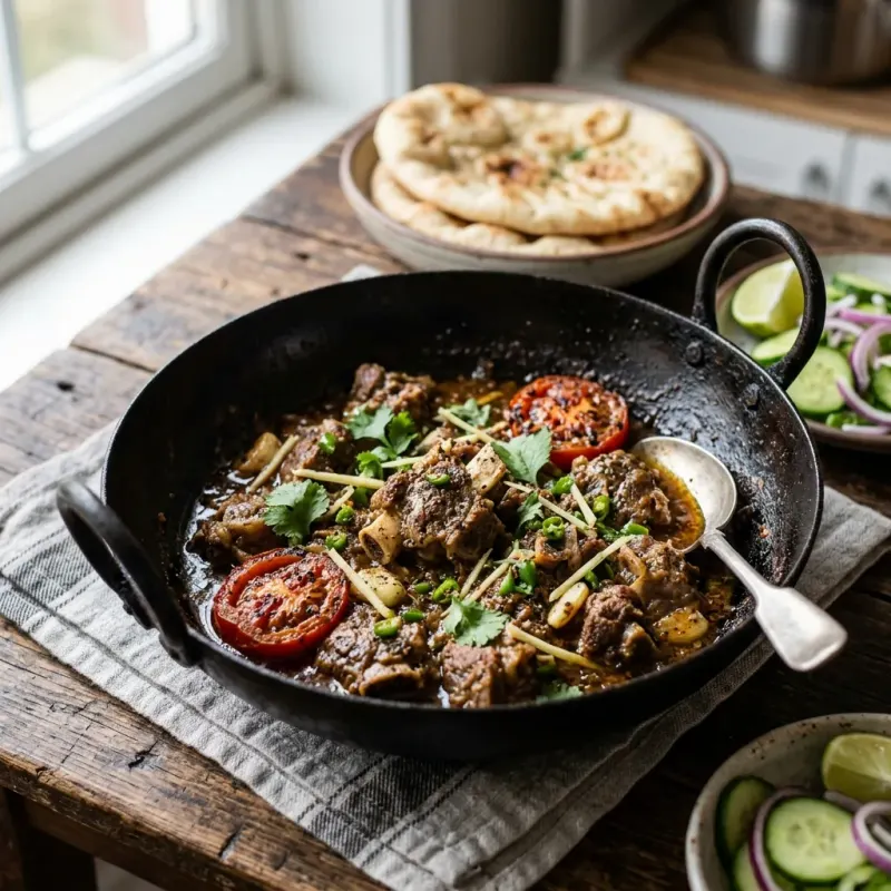 Peshawari Garlic And Black Pepper Lamb Karahi