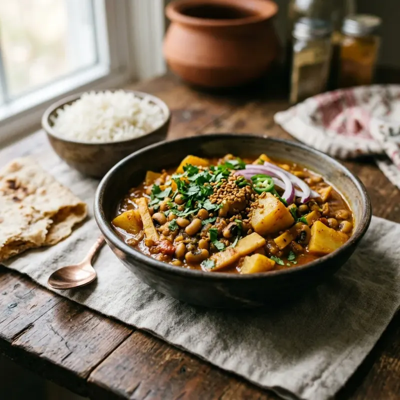 Nepalese Spiced Potato And Bamboo Shoot Curry