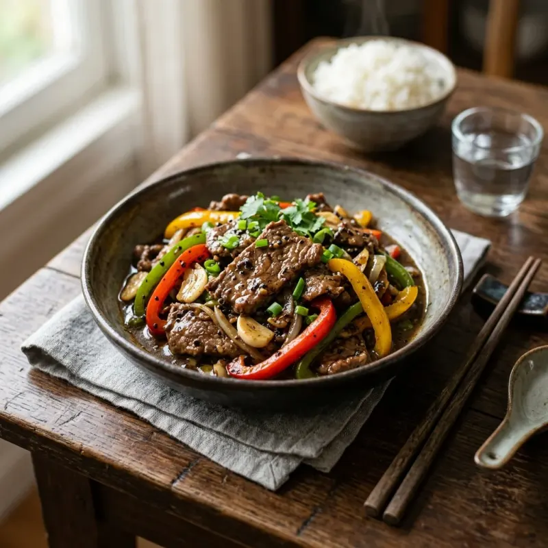 Thai Black Pepper And Garlic Beef Stir-Fry