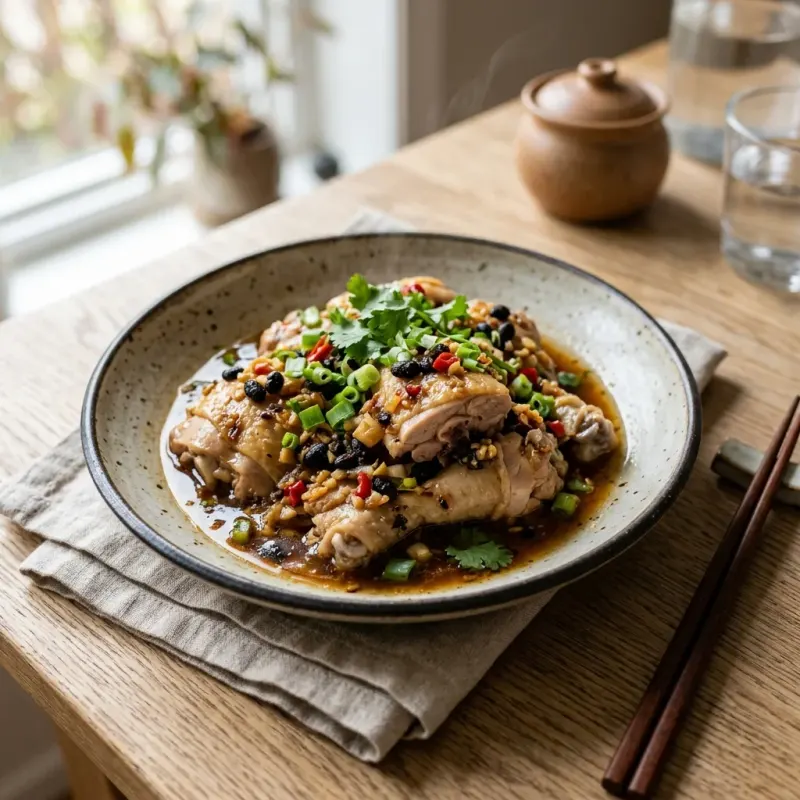 Cantonese Steamed Chicken With Fermented Black Beans