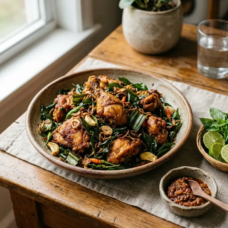 Ayam Tangkap Aceh (Acehnese Herb-Crisped Garlic Chicken)