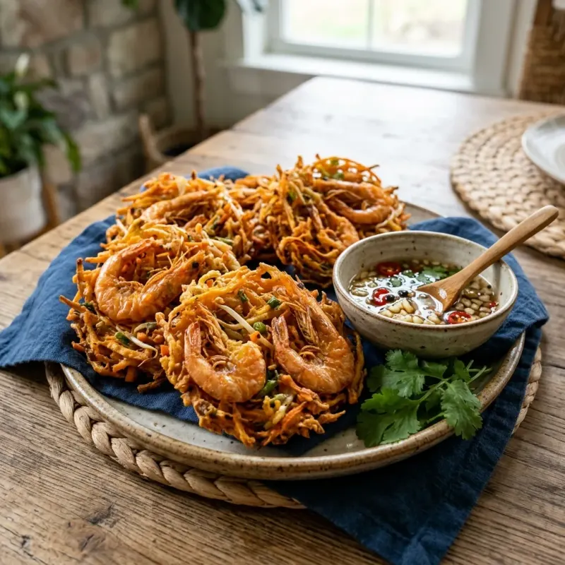 Crispy Filipino Shrimp And Sweet Potato Fritters (Ukoy)