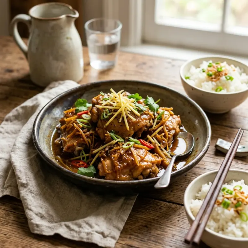 Vietnamese Braised Chicken With Ginger