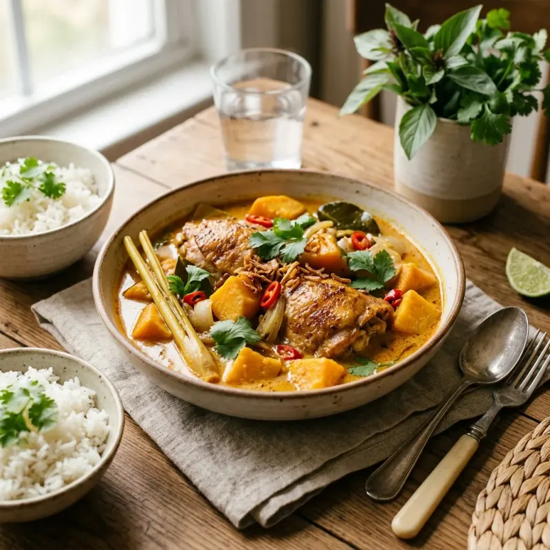 Vietnamese Sweet Potato And Chicken Coconut Curry