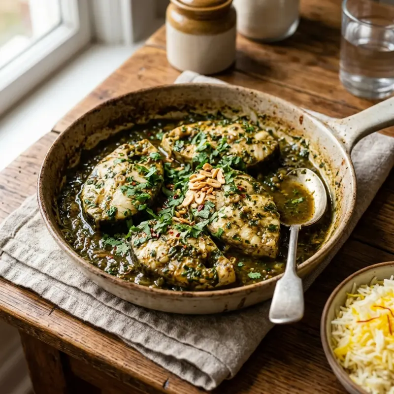 Iranian Tamarind And Garlic Herb Braised Fish