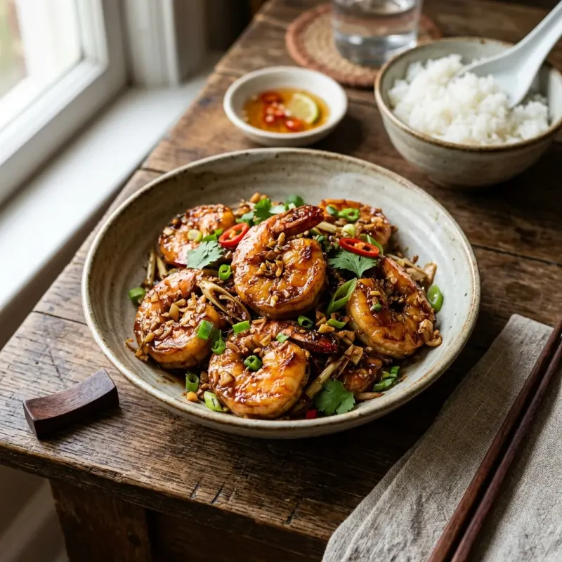 Vietnamese Caramelized Lemongrass Shrimp