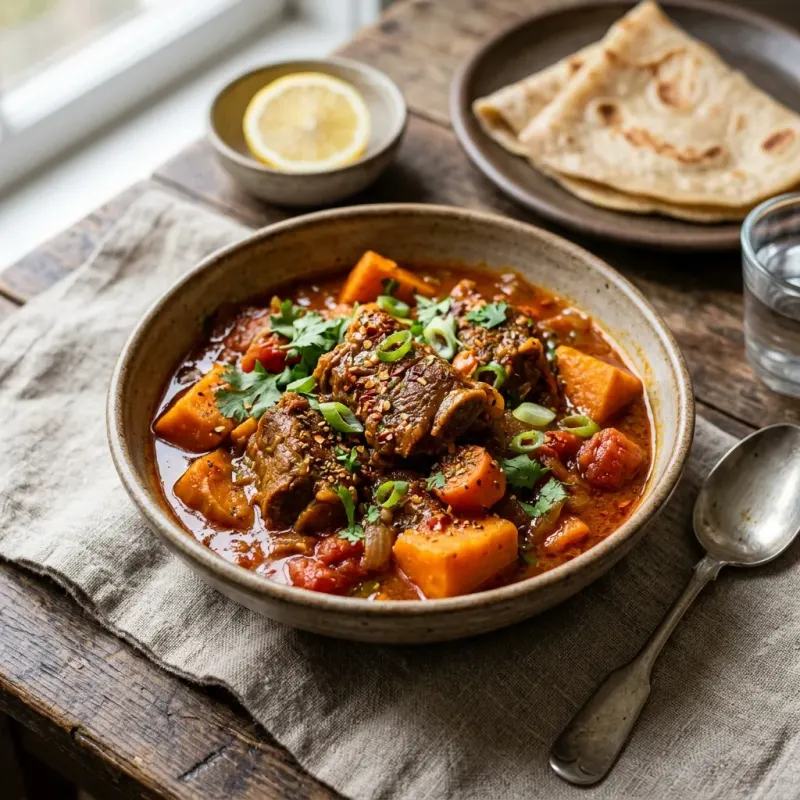 Somali Xawaash Spiced Goat Stew With Sweet Potatoes