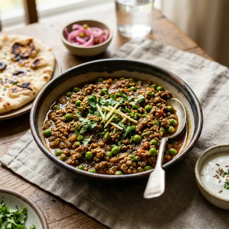 Punjabi Spiced Minced Lamb And Pea Curry