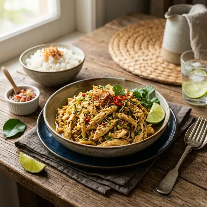 Ayam Pelalah (Balinese Shredded Lemongrass Chicken)