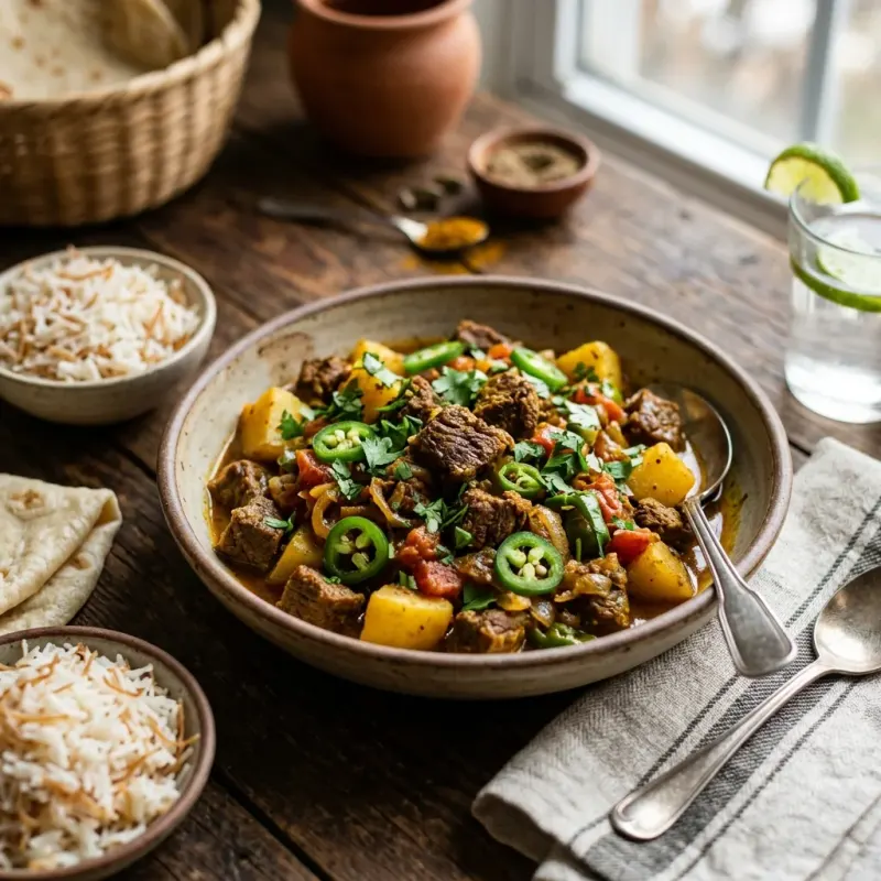 Somali Spiced Beef Suqaar With Green Chiles And Potatoes