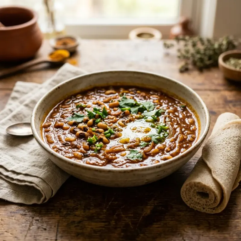 Ethiopian Spiced Black-Eyed Pea Stew With Niter Kibbeh